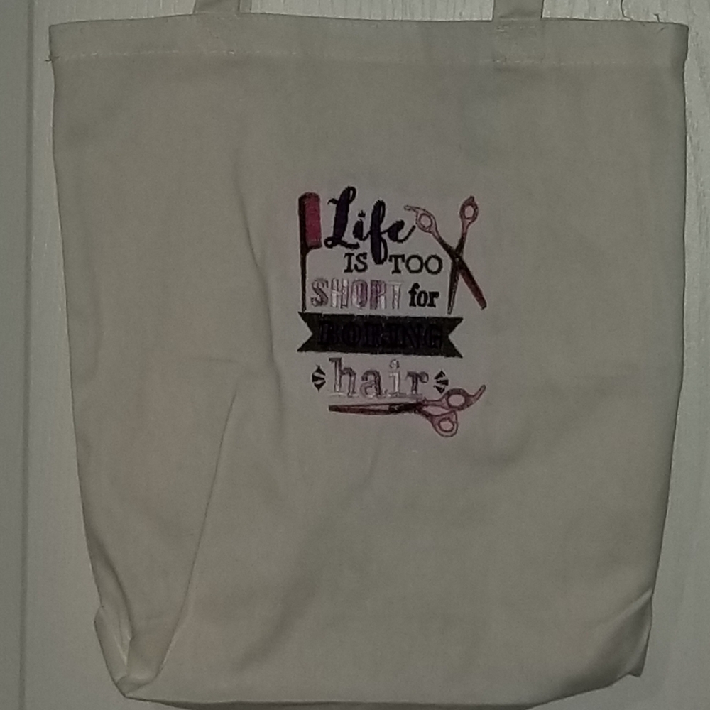 Embroidered canvas tote bag